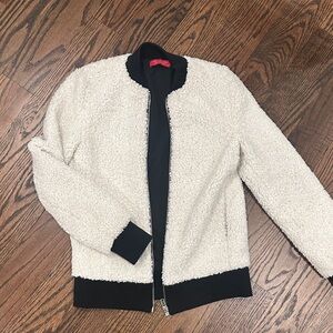 n:PHILANTHROPY Cream and Black Teddy Jacket